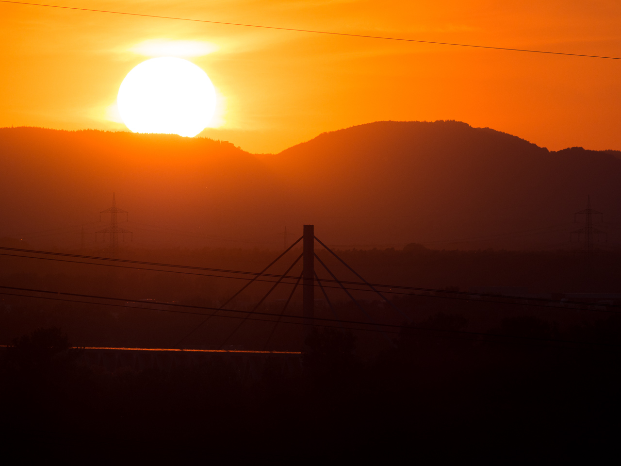 Sonnenuntergang Rheinbrücke